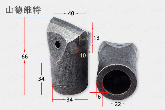 10mm一字型硬质合金钎头40一字风乐动(中国)头